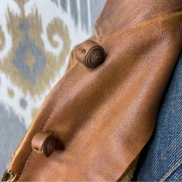 Polo Ralph Lauren 2014 Southwest Fringed Cognac Leather Jacket - Picture 4 of 16